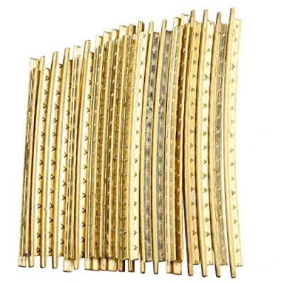 Image of Futheda 20Pcs Gold Brass Standard Guitar Fret Wires for Electric Classical Acoustic Guitars Banjo Ukulele Mandolin 2mm Width