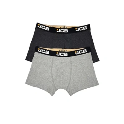 Image of JCB Mens 2 Pack Trunks JCBU 20 Grey Mix XL