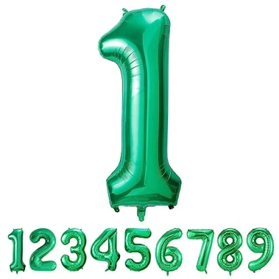 Image of Number Balloons 1,Green 1 Balloon 40 Inch Giant Helium Foil for Boys Girls Party Decor Birthday Anniversary Graduation Decorations Supplies