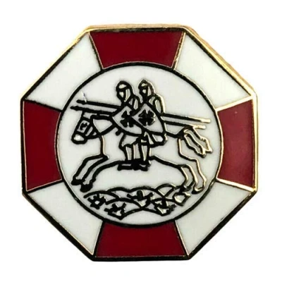 Image of Smartbadge® Masonic Knights Templar Two Riders Gold Plated Enamel Lapel Pin Badge