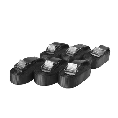 Image of 6 x clamp lock straps, for up to 250 kg, 25 mm wide, one piece, 3 m, 4 5 black, blue, red, neon yellow, olive green