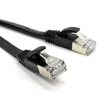 Image of kenable FLAT CAT6A S/STP Shielded 500MHz Ethernet LAN Cable RJ45 30m Black