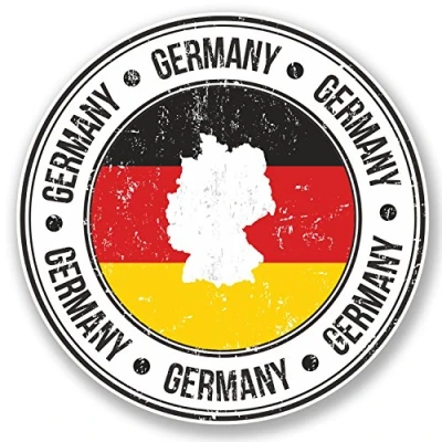 Image of 2 x Deutschland Germany German Flag Map Sticker Car Bike Laptop Decal #4928 (10cm 10cm)
