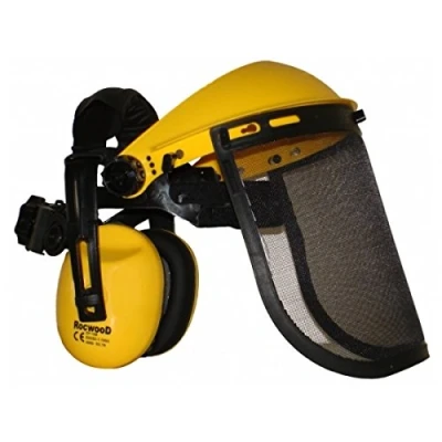 Image of face Shield with ear muffs &amp; mesh visor, optimum and protection