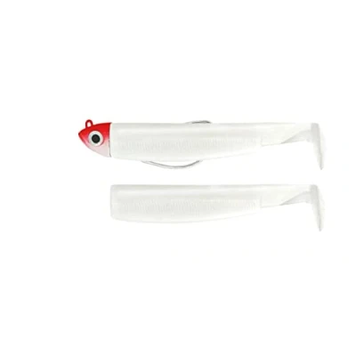Image of Fiiish Black Minnow 120mm Combo (Rigged and Ready) 12g Red Shore Head + White Body