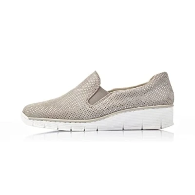 Image of Rieker Women&#039;s 53766 Loafers , Grey (Staub) 7.5 UK(41 EU)