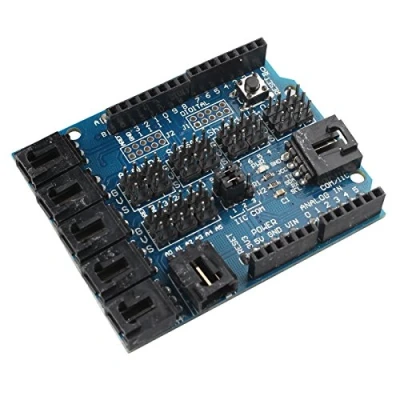 Image of HALJIA Sensor Shield V4 Digital Analog Module Servo Motor Interface Compatible with Arduino UNO MEGA Duemilanove