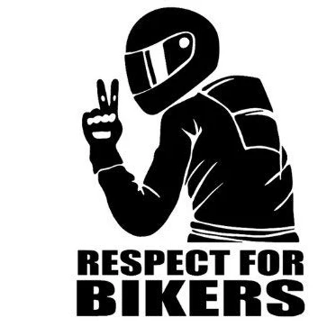 Image of PJ4U 9.5x7.5CM Approx Respect Bikers Bumper Sticker Vinyl Car Decal Black