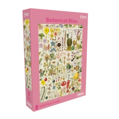 Image of Gibsons RHS Botanical Bliss 1000 Piece Jigsaw Puzzle World of Plant Anatomy Beautiful Artwork Sustainable for Adults Premium 100% Recycled Board Great Gift Games