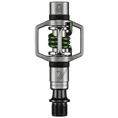 Image of Crankbrothers Eggbeater 2 Pedals, Silver with Green Spring