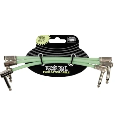 Image of Ernie Ball Flex Patch Cable 6in Glow in Dark 3 Pack