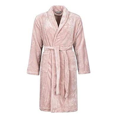 Image of Heat Holders Womens Ladies Fleece Dressing Gown for Winter Dusty Pink Size Large