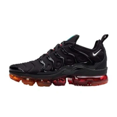 Image of Nike Sportswear AIR Vapormax PLUS Trainers, Men&#039;s, Size: 7.5, Black/light smoke grey/magma orange/university red Synthetics/textile