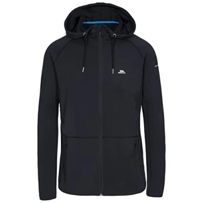 Image of Trespass Tredt Men BRYDEN Quick Dry Active Jacket with Adjustable Grown On Hood Black, XX Small