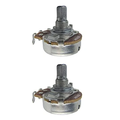 Image of FLEOR 2pcs Full Size B250K Linear Taper Potentiometer Guitar Tone Volume Control Pots with Bayonet L15mm Short Knurled Split Shaft