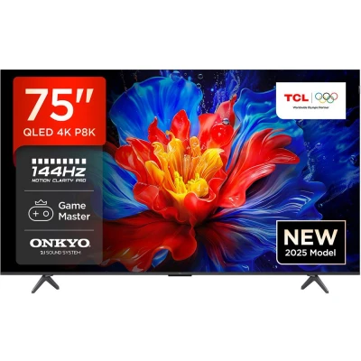 Image of TCL 75P8K UK 75&quot; 4K 144Hz Gaming QLED Onkyo 2.1 Dolby Atmos Google TV with Vision &amp; HDR 10+ BBC iPlayer