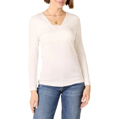 Image of Amazon Essentials Women&#039;s Maternity V Neck Nursing Top, Ivory, XL