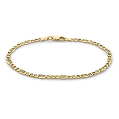 Image of Carissima Gold Women&#039;s 9ct Yellow 3.6mm Rambo Curb Chain Bracelet 19cm/7.5&quot;