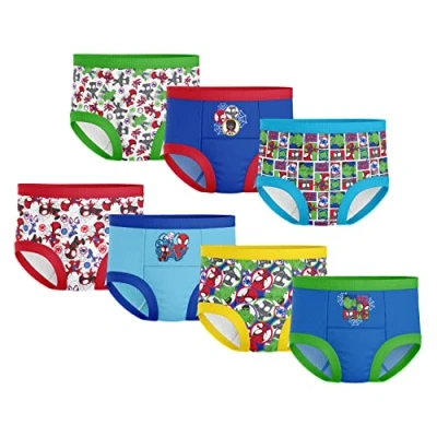 Image of marvel Unisex Baby Spiderman and Super Hero Friends 7PK or 10PK Potty Training Pants with Success Chart Stickers Sizes 18M, 2T, 3T, 4T, MultiCharacter7pk