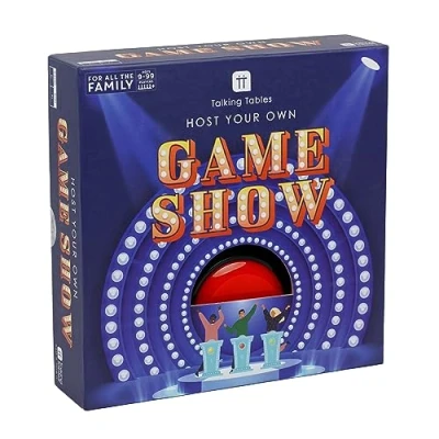 Image of Talking Tables Host Your Own Gameshow Quiz Game with Buzzer Interactive and Fast Paced Fun for Friends &amp; Family to play at Christmas, New Year or any Party Ideal Xmas Gift