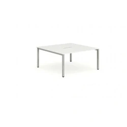 Image of Evolve B2B Silver Frame Bench Desk 1200 White (2 Pod) BE176