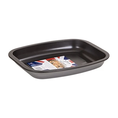 Image of Wham Non Stick Roasting Tray, Steel, Silver/Graphite, 26 x 20.5 4 cm,56100