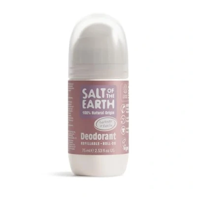 Image of Salt Of the Earth Refillable Natural Deodorant Roll On Lavender &amp; Vanilla Effective Protection, 100% Ingredients, Eco friendly, Vegan, Cruelty Free. Suitable for Women, Men Kids 75ml