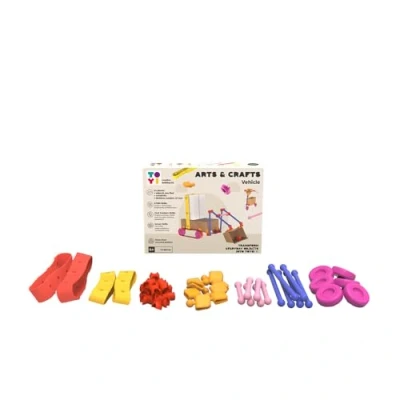 Image of Toyi Arts &amp; Crafts Vehicle Building Kit 44 pcs Transport Crafting Toolkit, Make Your Own Vehicles, Creative DIY Box Set, Children’s Tools Sets, Art Gifts For Kids, Age 4 Years +
