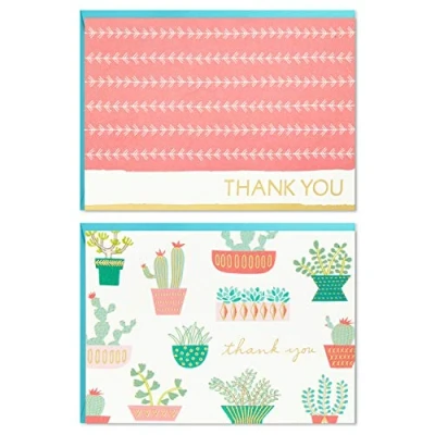 Image of Hallmark Thank You Cards Assortment, Cactus (50 Notes with Envelopes)