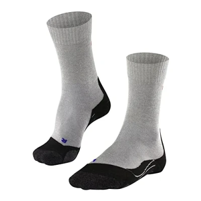 Image of FALKE Men&#039;s TK2 Explore Cool M SO Lyocell Functional Yarn Thick Anti Blister 1 Pair Hiking Socks, Grey (Light 3403), 8 9
