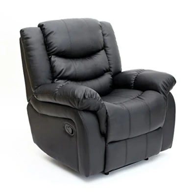 Image of More4Homes SEATTLE BONDED LEATHER RECLINER ARMCHAIR SOFA HOME LOUNGE CHAIR RECLINING GAMING (Black)