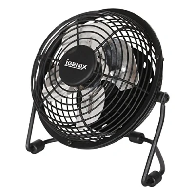 Image of Igenix DF0004 USB Desk Fan, 4 Inch, Black (Pack of 3)