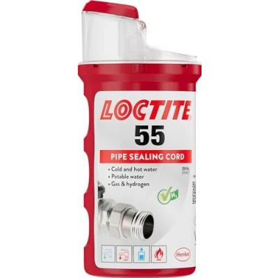 Image of LOCTITE 55 Pipe Thread Sealant, Non Curing Sealant for Plumbing Pipes and Fittings, Reliable Fast Action Metal Plastic, 160m