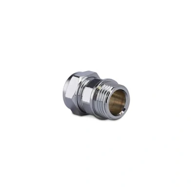 Image of Plumbright Compression Straight Coupler Male 15mm x 1/2&quot; Chrome Plated G31115CP