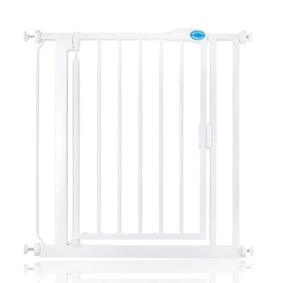 Image of Bettacare Auto Close Stair Gate, 75cm 82cm, White, Pressure Fit Safety Baby Barrier for Doors Hallways and Spaces, Easy Installation