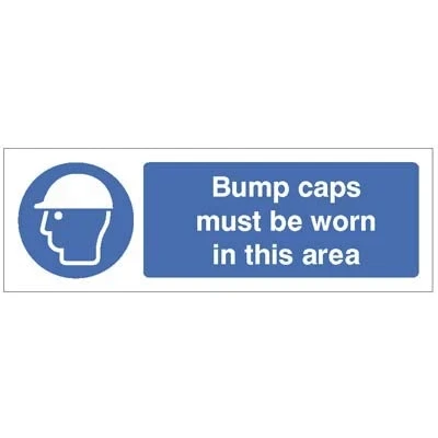 Image of Mandatory Signs Bump caps must be worn in this area Self Adhesive Vinyl