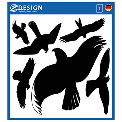 Image of Avery Zweckform 4485 Warning Birds Black (Foil) 6 Stickers