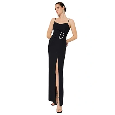Image of Trendyol Women Maxi Shift Regular fit Woven Evening Dress Schwarz