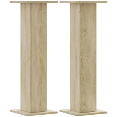 Image of vidaXL Plant Stands 2 pcs Sonoma Oak 30x30x95 cm Engineered Wood