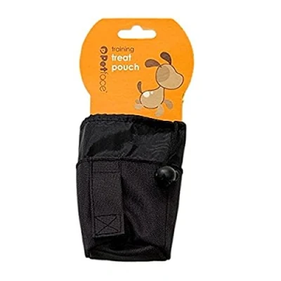 Image of Black Training Treat Pouch. Water Resistant with Drawstring and Belt Clip