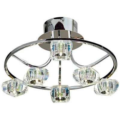 Image of Polana Semi Flush Round 6 Light G4 Polished Chrome, NOT LED/CFL Compatible