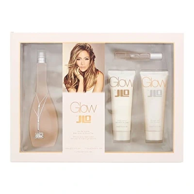 Image of Jennifer Lopez Glow Gift Set 100ml EDT + 75ml Body Lotion Shower Gel 7ml Rollerball