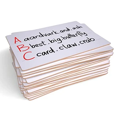 Image of Show me LFB30 Rigid Lined Double Sided Boards, Extra Durable and Made with MDF A4 Size for Drywipe Whiteboard Pens Ideal Schools Education (Pack of 30)