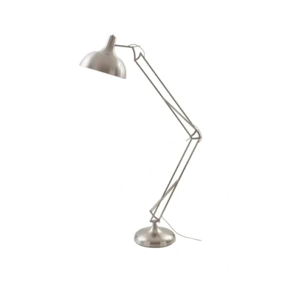 Image of Lindby floor lamp Leia, silver, metal, 180cm, rotatable, E27