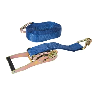 Image of Silverline Ratchet Tie Down Strap J Hook 8m x 50mm Rated 1300kg Capacity 2600kg
