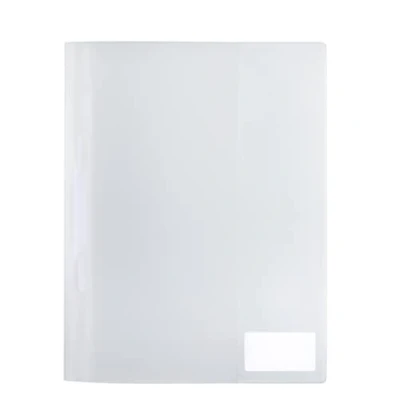 Image of HERMA 19486 File Folder A4 Translucent White, Pack of 3, Plastic with Labelling Label, Slip Pocket &amp; Metal Staple Tongue, Sturdy Set for School and Office