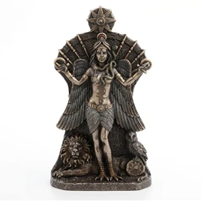Image of Veronese Design Babylonian Goddess of Love and War Ishtar Bronze Finished Statue 8.25 Inches High