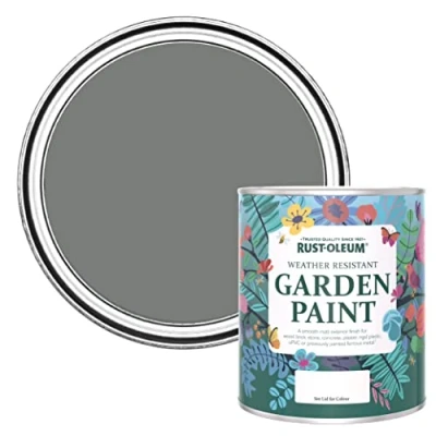 Image of Rust Oleum Grey Mould Resistant Garden Paint in Matt Finish Torch 750ml