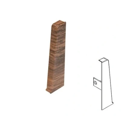 Image of Plastic Skirting Board High Line 2.5m PVC Right End Cap Cantabrian Oak 236