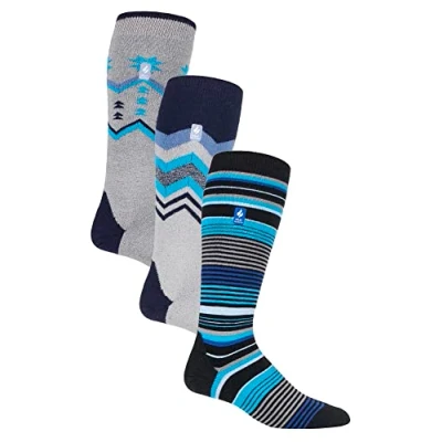 Image of HEAT HOLDERS 3 Pair Assorted Multipack Ultra Lite Mens Ski Socks Funky Retro Style Knee High (6 11, Mix 1)